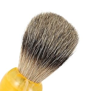 Anself Hair Shaving Brush Professional Pure Badger Yellow Handle Barber Salon Men Facial Beard Cleaning Appliance Shave… - Image 6