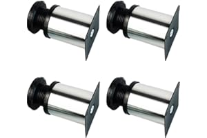 Qrity 4X Pieds de Meubles, Réglables Pied Pieds de Meubles - Chrome Métal - Hauteur Réglable (Total: 50mm)