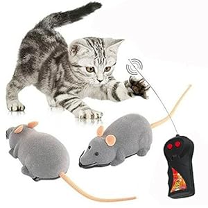 Gearmax® para Control Remoto de Dos Canales Ratones Ratón RC Controlador Remoto Flocado Juguete (Gris)