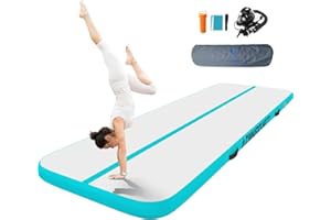 A&BBOARD Tapis de Tumbling, Tapis de gymnastique avec pompe à air, Tapis d'entraînement avec sac de transport, Tapis de gymnastique pour la maison, l'extérieur, le yoga