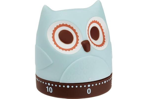 TFA Dostmann 38.1039 Uggle kökstimer, mekanisk, äggklocka rolig, retro, gummerad plast, L 61 x B 61 x H 71 mm.