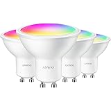 Gu10 WiFi Smart Bulb, Alexa Enabled GU10,5W Replace 32 Watt, ANWIO Smart Gu10 Bluetooth Bulb with Echo,350Lm, GU10 Bulb,Dimme