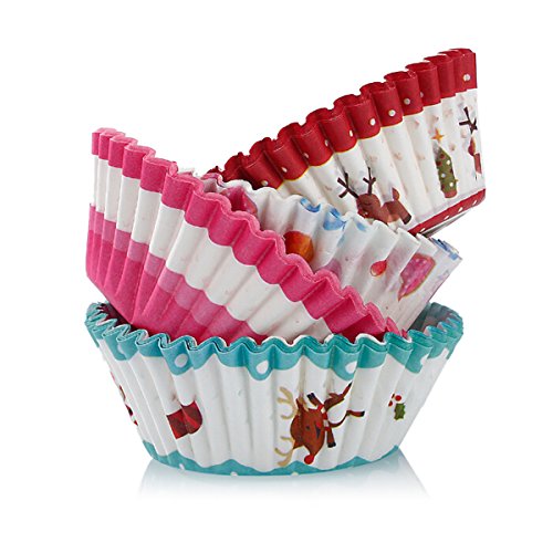 Butterme 100pack Muffin-Liner Kuchen-Zwischenlagen Papierbackförmchen Kuchen für Weihnachten Hochzeit Kuchen,Farbe radom - 8