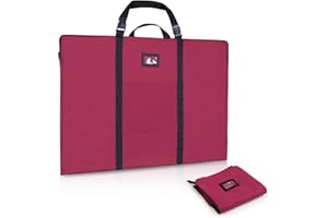 GNEGNI LIFE Artist Portfolio Bag A1, 24 x 36 Inch Drawing Folder with Shoulder and Carry Handle, Waterproof Coloring Folders for Artwork, Sketch, Drawing, Painting, Poster, Photography, red, Travel