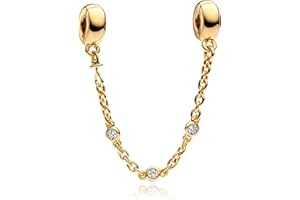 Amuefer 925 Silber Charms Anhänger Perlen Goldene Perlen Charms Damen Armband Halskette Anhänger Tier Liebe, Familie Sicherheitskette Familie Freunde Geschenke