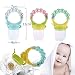 Cute Baby Infant Food Fruits Soft Bite Nipple Feeder Pacifier Feeding Tool with Chain Holder Food Grade Silicone Teat 3 Sizes Random Color