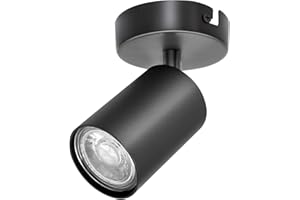 KYOTECH 1 Way LED Ceiling Light Rotatable GU10 Ceiling Spotlights Fitting GU10 Sockets Black Angle Adjustable Lighting for Kitchen Living Room and Bedroom, Bulb not Included