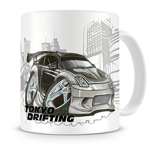 Koolart Cartoon Caricature Of Nissan 350z Tokyo Drifting Silver Coffee |  Desertcart Maldives
