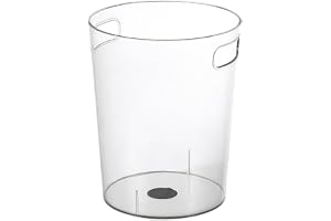 HELEVIA Transparent Papperskorg (Stor) | PET Plast klar förvaringshink Desktop avfallskorg för kök Vardagsrum Ice Pail