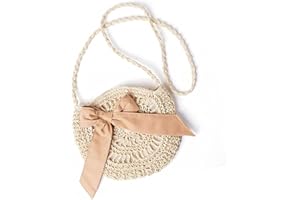 LATRAT Sac à Main en Paille avec poignée sur Le Dessus pour Femme Idéal pour la Plage, Les Voyages et l'utilisation Quotidienne, Joli sac tissé à bandoulière avec nœud