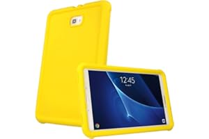 TECHGEAR Coque Bumper pour Samsung Galaxy Tab A 10.1 Pouces 2016/2018 (Séries SM-T580) Coque de Protection Caoutchouc Résistante aux Chocs avec Bords et Coins Renforcés + Film de Protection [Jaune]