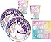 Produktbild WOK 48-Teiliges Party Set Einhorn Rainbow Unicorn - Teller Becher Servietten für 16 Kinder