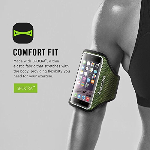 Fascia Braccio, Spigen Velo Braccio Sportiva Universale per Jogging Palestra Running con Cinturino Regolabile per iPhone 8/7/6S/6/SE/5S/5, Samsung Galaxy S8/ S7 etc Fascia da Braccio - SGP11198