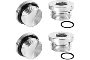 SILKWISH 4 Stück Blindstopfen, 1/4 Zoll Kohlenstoffstahl-Verschlussstopfen mit Gummidichtung, Endstopfen Selbstdichtend Gewindestopfen Stopfen, Heizkörperstopfen für Rohrleitungsabdichtung, Silber