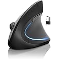 BOMENYA Mouse Verticale, Mouse Ergonomico Wireless 2.4GHz, Mouse Wireless con ricevitore USB, 3 regolabili 800/1200/1600 DPI,