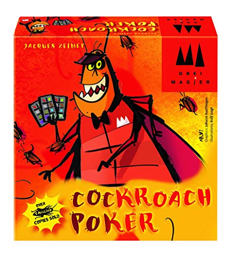 Coiledspring Games Three Magicians Cockroach - Juego de Cartas de póquer, Color Naranja