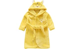 Miyanuby Baby Jungen Mädchen Bademantel Weicher Flanell Langarm Tier Hoodie Morgenmantel Nachtwäsche Homewear für Kinder Baby Jungen Mädchen Geschenk