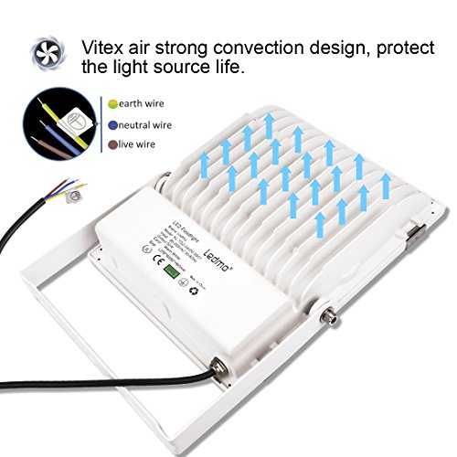 LEDMO® Kaltweiß 50W Led Fluter, 2017 Neu Stil Außenstrahler, CRI>80 IP65 LED Flood light Lampen Spotlicht Leuchtmittel Flutlicht - 5