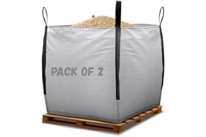 Primes DIY PREMIUM GRADE 1 Ton FIBC Bulk Jumbo Bags, Bulk bag Extra Large for Builders Garden waste, Heavy Duty, Industrial Woven Material, Storage Sack with Lifting Handles (85x85x85cm)(2 Pack)