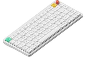 ‎NUPHY nuphy Air75 V3 kabellose mechanische Tastatur,75% Low Profile Keyboard with Knob, Hot Swap Gaming-Tastatur unterstützt Bluetooth/2,4 GHz/USB-C，Deutsches Layout QWERTZ（White/Blush Nano Switch）
