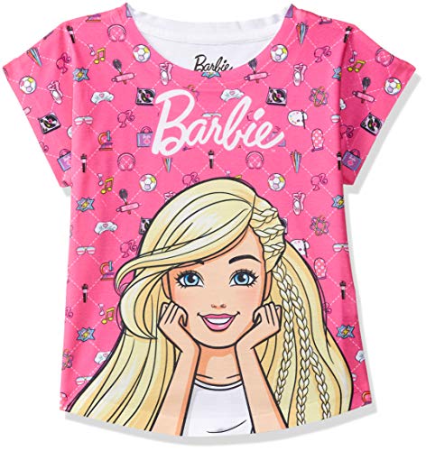 Barbie Pink Polyester Top For Girls MBR0017