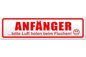 ‎KIWISTAR Kiwistar Anfänger - Bitte Luft Holen Magnetschild Schild magnetisch - 20cm Rot - Magnetfolie für Auto PKW Kfz