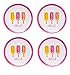 Produktbild Summertime Indoor-/Outdoor-Set von 4 Neuheit Melamin Teller 7.5" Diameter Chill Out, Ice Pops