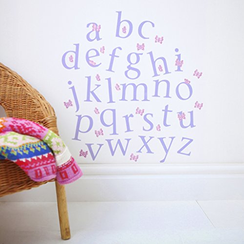 Childrens Alphabet Wall Stickers, 26 stickers a -z and 33 Butterfly Stickers