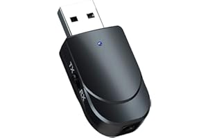 RTINLE Adaptateur Bluetooth,Emetteur et Récepteur Bluetooth 5.0 pour Système Audio,avec Câble Audio Numérique 3,5 mm,pour TV/Haut-parleurs/Voiture/Voyage en Avion