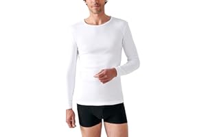 Damart - T-shirt pour Homme, Manches Longues, Col Rond - Thermolactyl Haut Thermique, Maille Interlock - Degré de Chaleur 3 - Blanc - Taille M