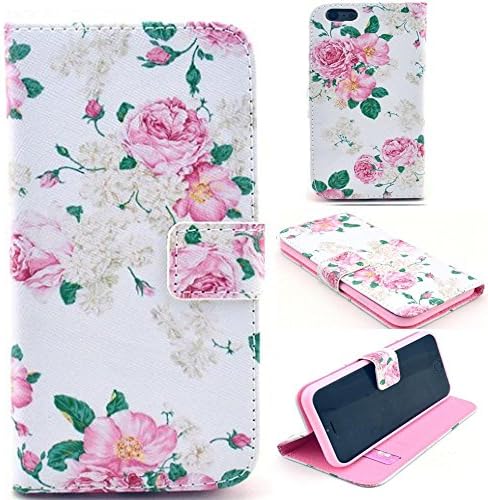 Richera Flip Leather Wallet Case for iPhone 6 6S,Book Case for iPhone 6,Creative Rose Design Folding Magnetic Pu Leather Flip Case with Stand for iPhone 6 6S 4.7 inch + Screen Protector