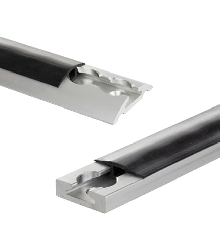 NTG Alu-Airlineschiene 2 X 1,975 M – Eckig, Gebohrt, Silber Eloxiert, TÜV-zertifiziert – Sparset Mit 10 Kunststoff-Fittings