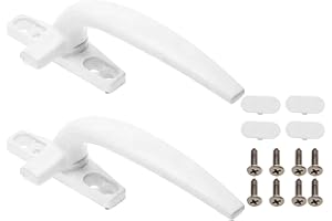 FDKJOK Universal uPVC Window Handle Replacement Right/Left Hand 2pcs Window Handle Inline Locking Double Glazing Hardware Kit with Fixing Screws Aluminum Alloy Switch Door Security(size:Right Hand)