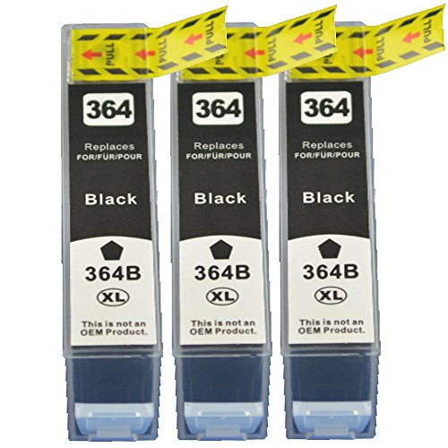 3 Druckerpatronen für HP 364XL schwarz kompatibel mit Deskjet 3520 3522 3070a 364 bk mit Chip und Füllstand NON OEM