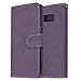 Produktbild Samsung Galaxy S8 Hülle, Chreey Matt Leder Tasche Retro Handyhülle Magnet Flip Case mit Kartenfach Geldbörse Schutzhülle Etui [Lila]
