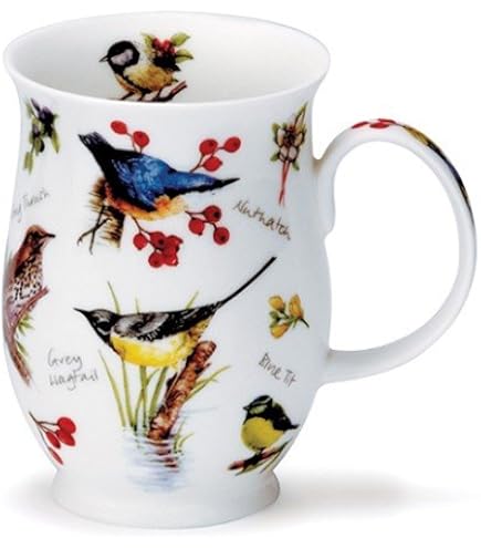 DUNOON Becher 'Hedgerow Birds Rotkehlchen' – 0,31 Liter, Aus Fine Bone China