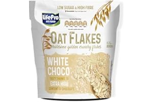 LIFE PRO NUTRITION Life Pro Fit Food Copos de Avena Chocolate Blanco | Con Aminoácidos y carbohidratos | Perfecto para el desayuno