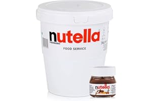 Ferrero Nutella Geschenk-Eimer mit Mini-Design Glas, Mailorder Edition, 1er Pack (1 x 3,025kg)