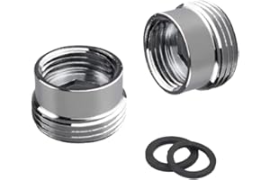 HATOOLHA Brass Faucet Aerator Adapter for Washing Machine Dishwasher Thread Pipe Fitting Connector with Tap Aerator Adapter (G1/2 Female x G3/4 Male)