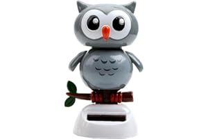 Vepoty Solar Angetriebene -Eule Figur Spielzeug Süße Tierische Vögel Schwingen Puppenspielzeug Auto Dashboard Decor Car Innenverzierung