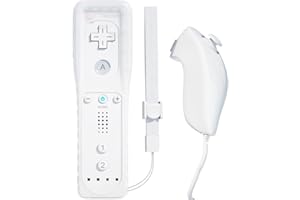 ‎TECHKEN TechKen Wii Controller mit Nunchuck und Fernbedienung - Ersatz für Wii (Weiß)