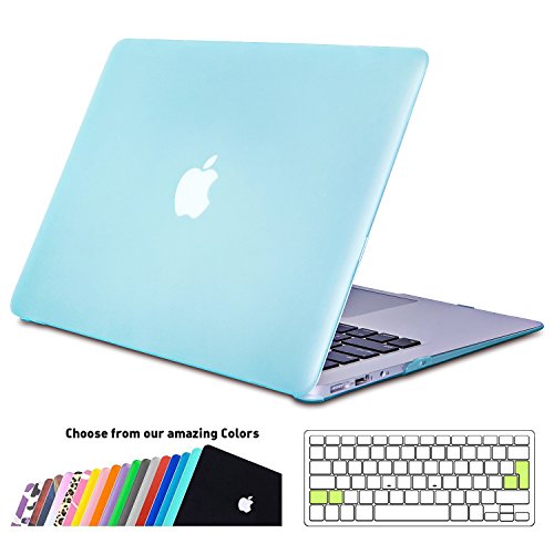 MacBook Air 13 H  lle Case iNeseon Ultra Slim Plastik Hartschale Tasche Case Cover Zubeh  r  US Hellgr  n und EU Transparent Tastaturschutz Schutzh  l