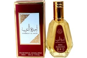 PENSANDO EN CASA Lattafa Ameerat Al Arab Princesa de Arabia Edición Mini 50 Ml, Perfume Árabe Aroma larga duración, Sello de Calidad Made in Dubai, Fragancia Floral Jazmín