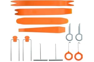 JZK Kit 12 Strumenti smontaggio Leve per smontare autoradio Pannelli Portiere cruscotto Maniglie Porta bocchette aerazione Set Attrezzi rimozione Riparazione per togliere staccare Auto Motocicletta
