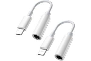 CARPHONE WAREHOUSE 2Pack Lightning auf 3,5 mm Kopfhörer Jack Adapter [Apple MFi Zertifiziert] 3,5 mm Aux Audio Kopfhöreranschluss Konverter für iPhone 14/14 Pro/13/12/11/11 Pro/X/XS/XR/8/7 Unterstützung für alle iOS
