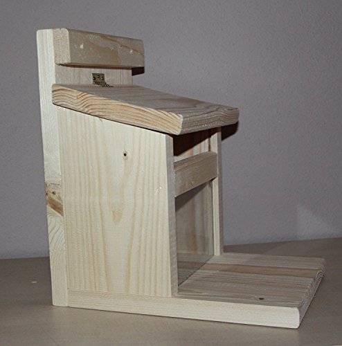 Eichhörnchenfutterhaus-(Ei-Futterhaus) Eichhörnchen-Haus-XXXL-Eichhörnchenhaus-Futterautomat-Futterhaus-Nistkasten-Kobel-Holzschindeldach-Vogelhaus - 3