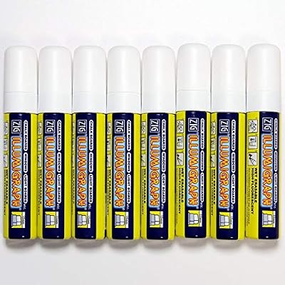 Chalk Pens UK Illumigraph-Zig craie Effaçable avec un chiffon humide - 15 mm - 8 stylos plume Blanc