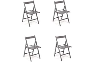 LIBEROSHOPPING.EU - LA TUA CASA IN UN CLIK Sedia pieghevole salvaspazio in legno lusso colorata SET DA 4 SEDIE (Grigio)