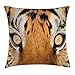Produktbild African Throw Pillow Cushion Cover, Safari Tiger Eyes Hunter Look Feline Camouflage Coat Animal Shady Colors Photo, Decorative Square Accent Pillow Case, 18 X 18 inches, Orange Black