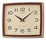 Seiko Westminster/Whittington Dual Chime Wanduhr mit Fall, Plastik, braun, 33.5 x 29.2 x 7.3 cm